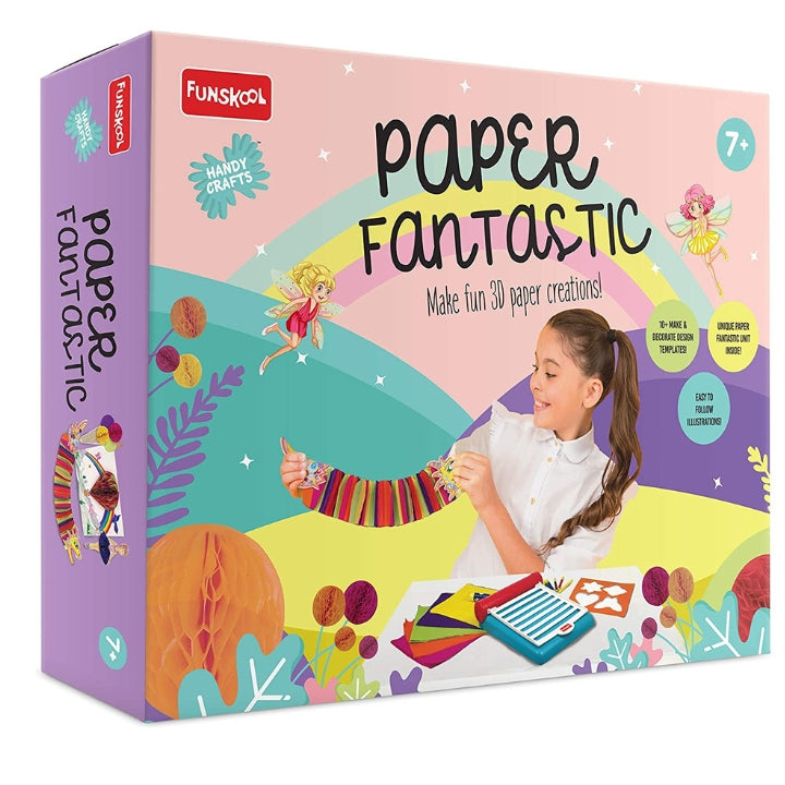 Funskool Handycrafts Blooming Flowers, Paper Flower Making kit, Make Real Looking Paper Flowers,Art and Craft Kit, DIY Kit, Ages 6 Years and Above, Multicolour