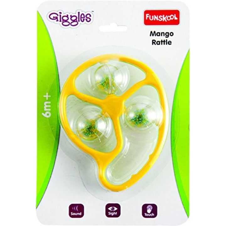Funskool Giggles - Sunflower Rattle , Colourful rattle for New Born Baby, Stimulates Senses,Rattling sound, 6 months & above, Infant Toys