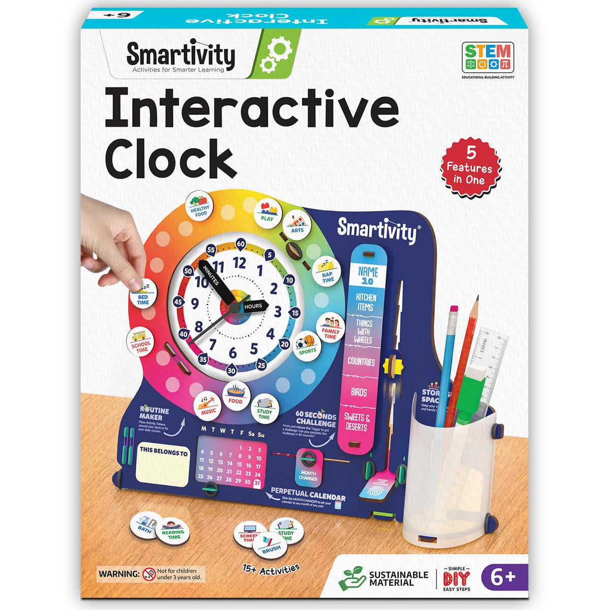 Smartivity DIY Interactive Clock with Stationary Organiser for Kids Ag ...
