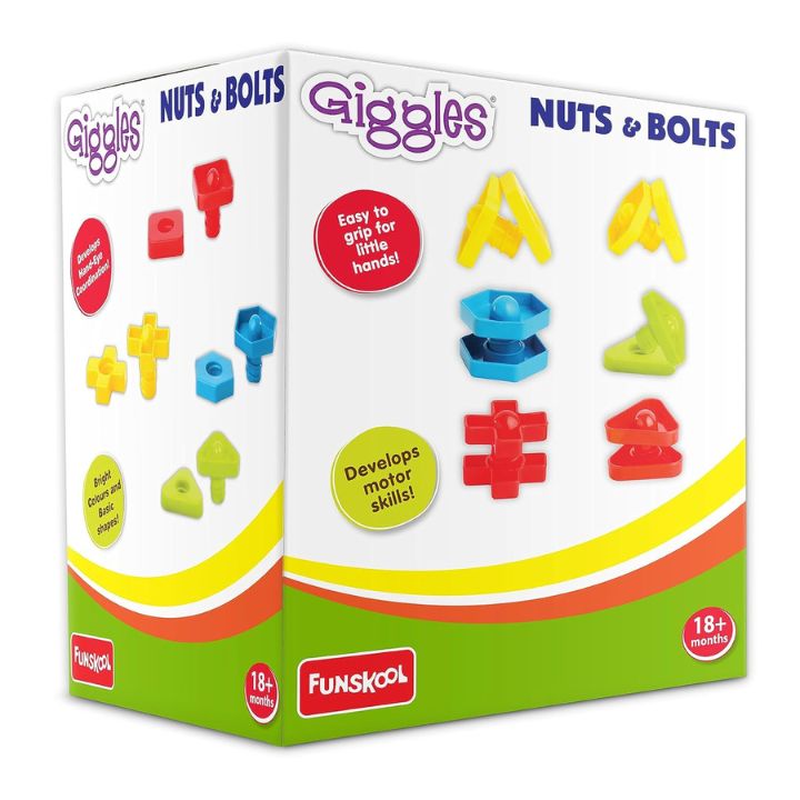Funskool Giggles - Nuts and Bolts, Interlocking Educational Blocks, Sh ...
