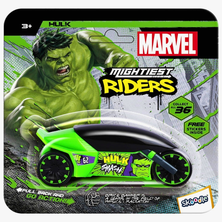 Skoodle Marvel Pull-Back Rider Bike for Kids Hulk Edition Motorcycles