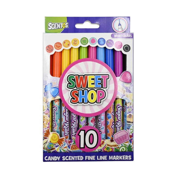 Sento Markers Scentos Sweet Shop Fine Line Markers, Pack of 10 – Juplay World