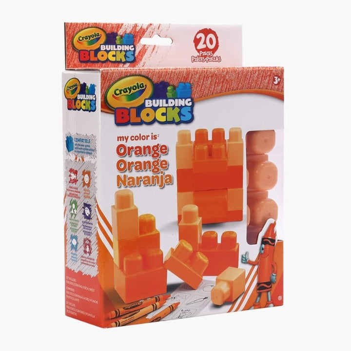 Orange Rectangular Blocks Crayola: Building Blocks Work My Color Orange 20pc Set – Juplay World