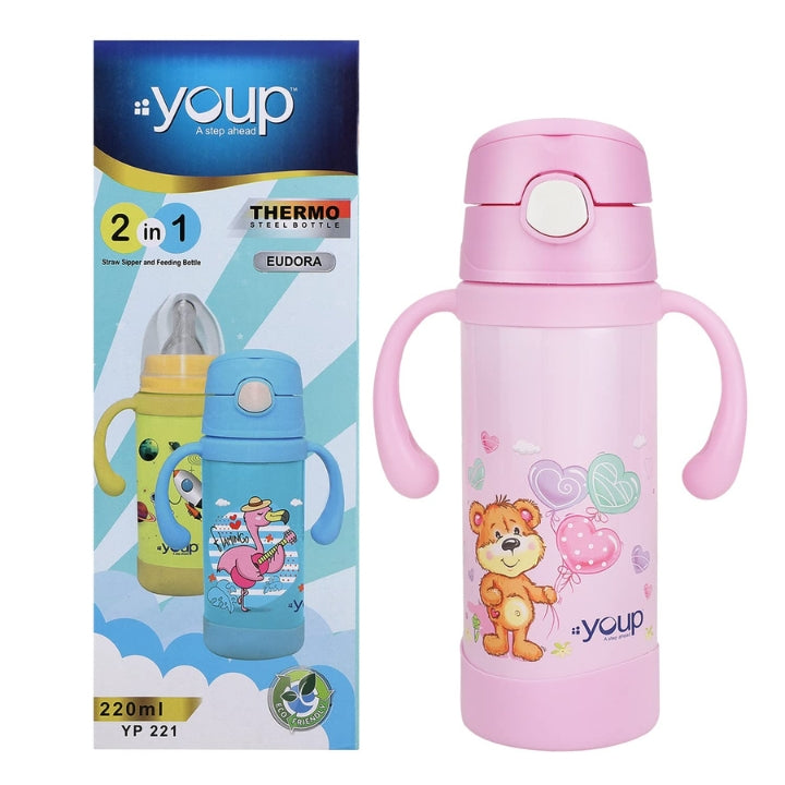 Youp Eudora Thermo Steel Pink Color Kids Insulated Double Wall